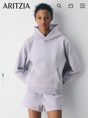 Aritzia TNA Cozy Fleece Perfect Hoodie- Lavender